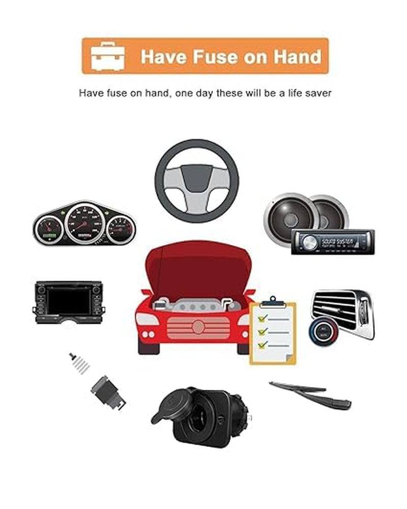 306Pcs Auto Fuse Accessories Kit, Auto Blade Fuse Puller - Mini Fuse Kit for Car, RV, Truck, Motorcycle, Marine (2Amp-40A) image number 5