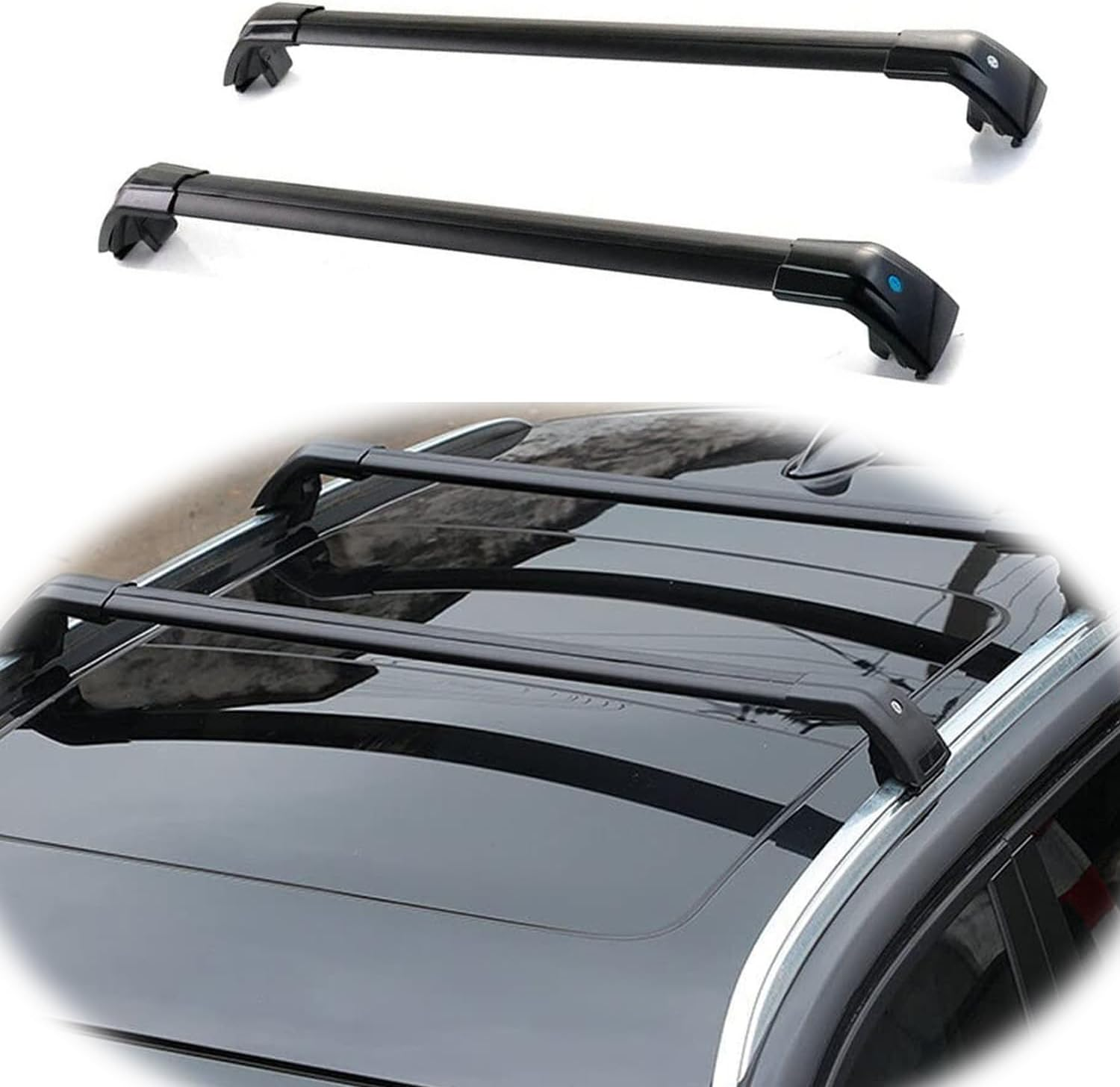 Cross Bars Lockable Fits for BYD Seal U Sealion 6 2024 2025 with Flush Side Rails Roof Rack Cargo Luggage Carrier, Silver