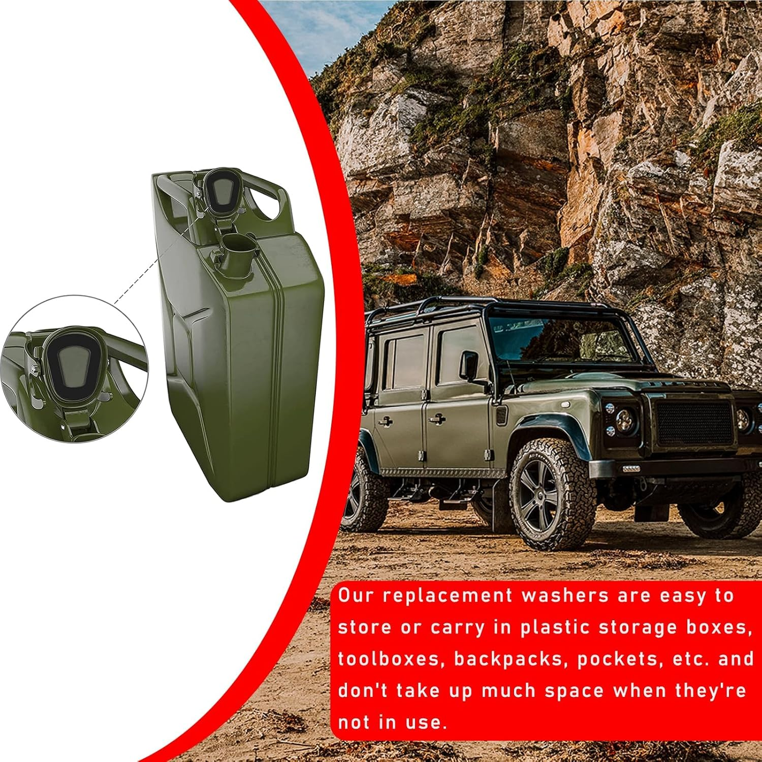 5 PCS Jerry Can Gaskets, Rubber Fuel Can Gaskets Replacement, Rubber Rings Heat Resistant and High Sealing, Automotive Oil Drum Seal Ring Gasket for 20L NATO Jerry Can Spout image number 5