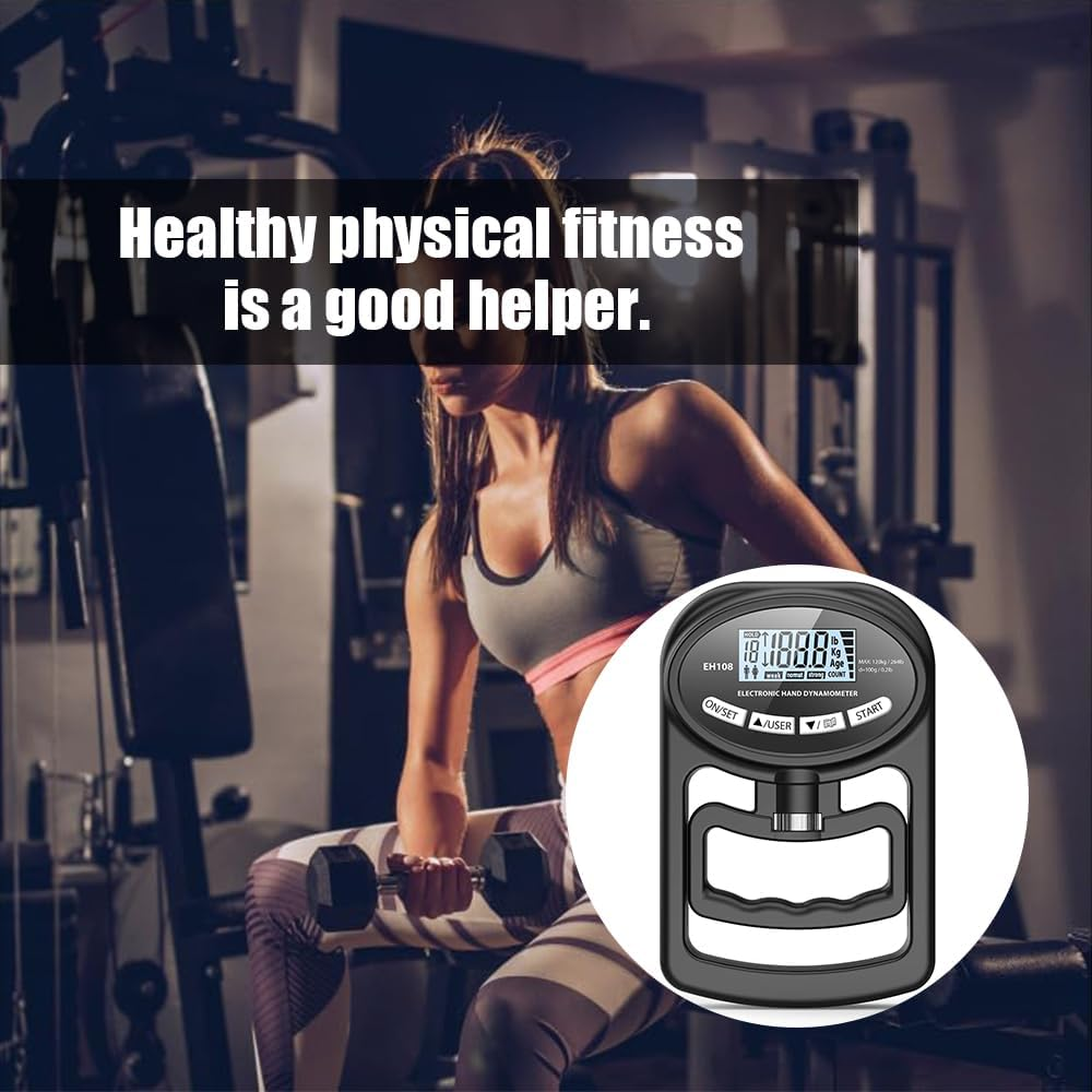 Hand Dynamometer,Electronic Hand Grip,Strength Tester Grip,Hand Exerciser Meter,Hand Strength Tester,With LED Display&Ergonomic Design for Sport Home School Use image number 6