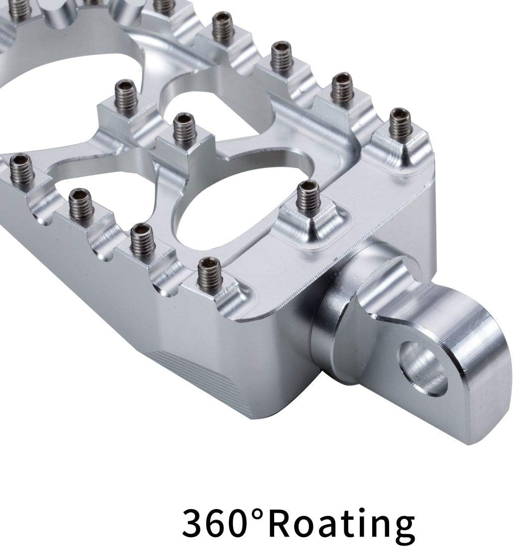 CNC Wide Foot Pegs 360&deg; Roating MX Chopper Bobber Style for Harley Dyna Sportster Fatboy Iron 883,Silver image number 6
