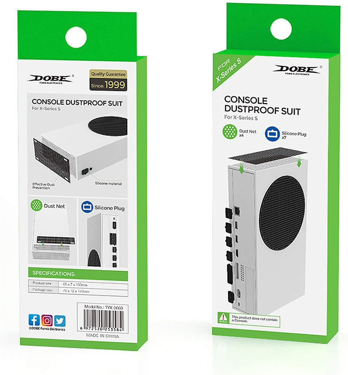 Dust Plugs Compatible with Xbox Series S, Dust Filter Kit Compatible with Xbox Series S, Include 8 Silicone Series S Dust Protector and 2 PVC Series S Mesh Filter Covers - White Series S image number 3