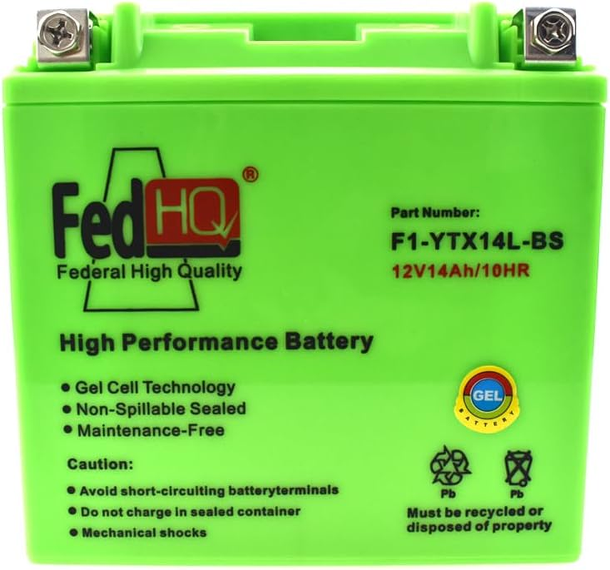 FEDHQ YTX14L-BS 12V 14Ah Motorcycle GEL Battery Dirt Bike ATV Quad Scooter Motorbike Replace STX14L-BS ETX14L GTX14L-BS WCP14L Compatible for Harley-Davidson image number 4