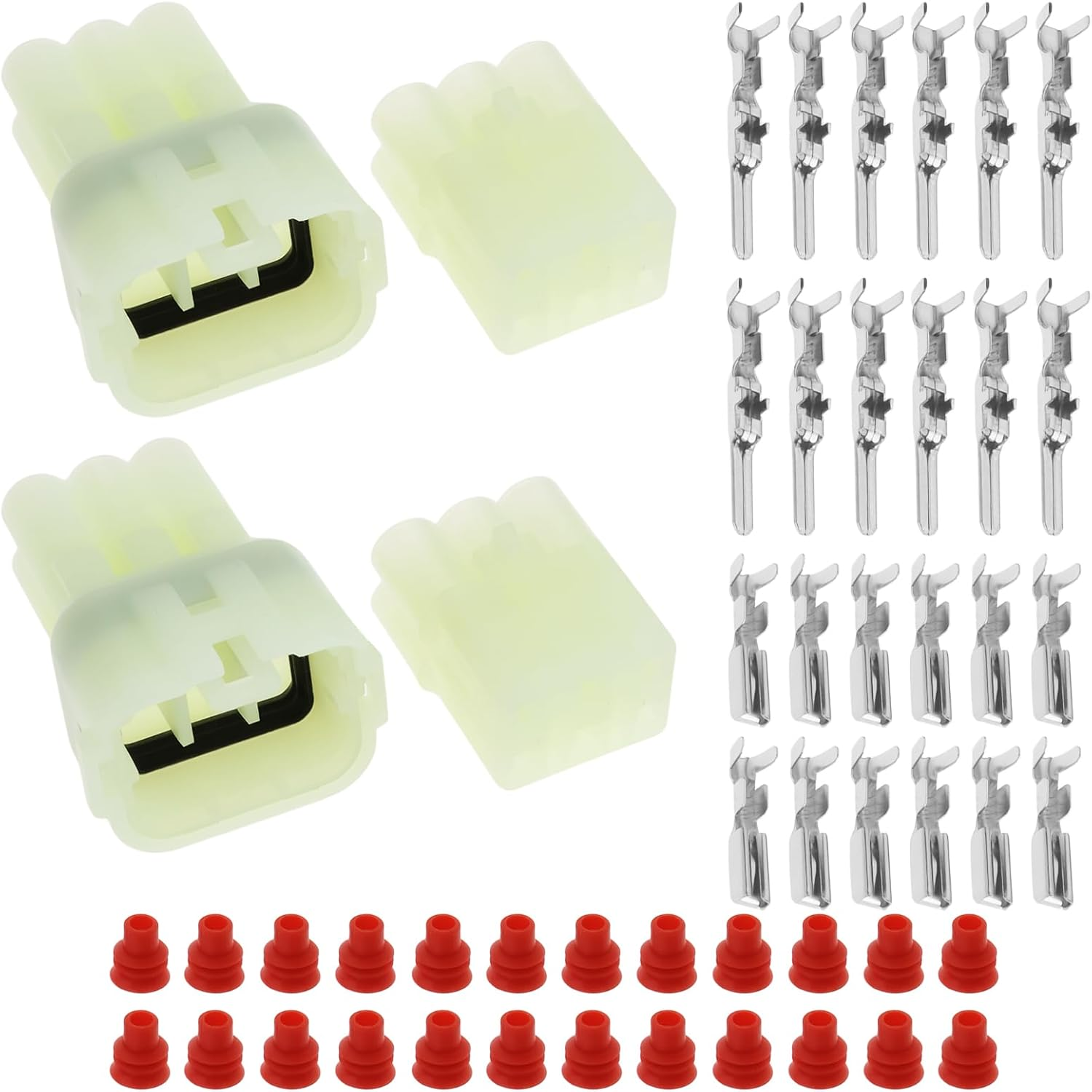 VGOL 2 Pairs 6Pin Motorcycles Sealed Electrical Connectors 6189-6171 6180-6181 Compatible with Sumitomo HM 090 image number 3