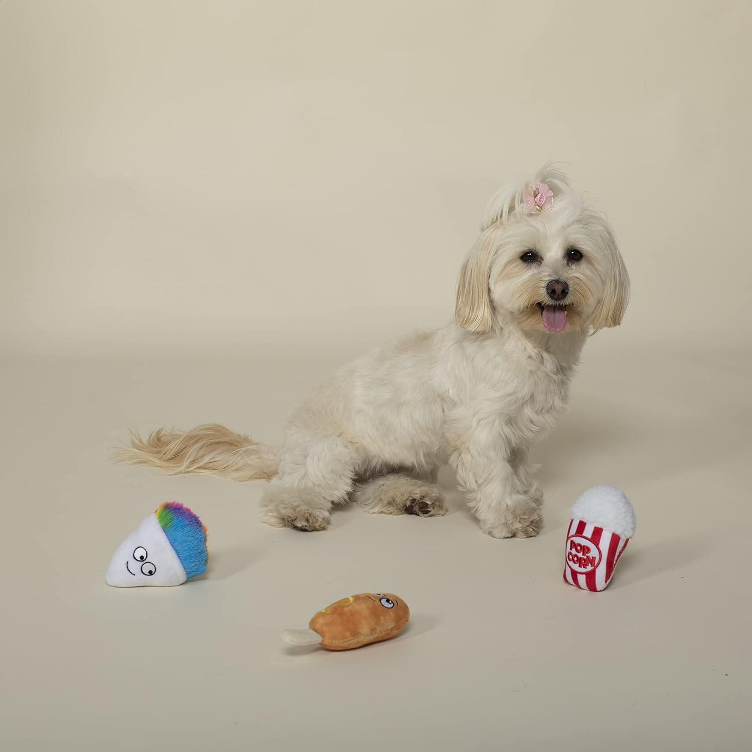 Fringe Studio Plush Dog Toy Set, FAIR Foods, 3 Piece Set, Petshop Collection (289505) - Multicolor/Assorted image number 2