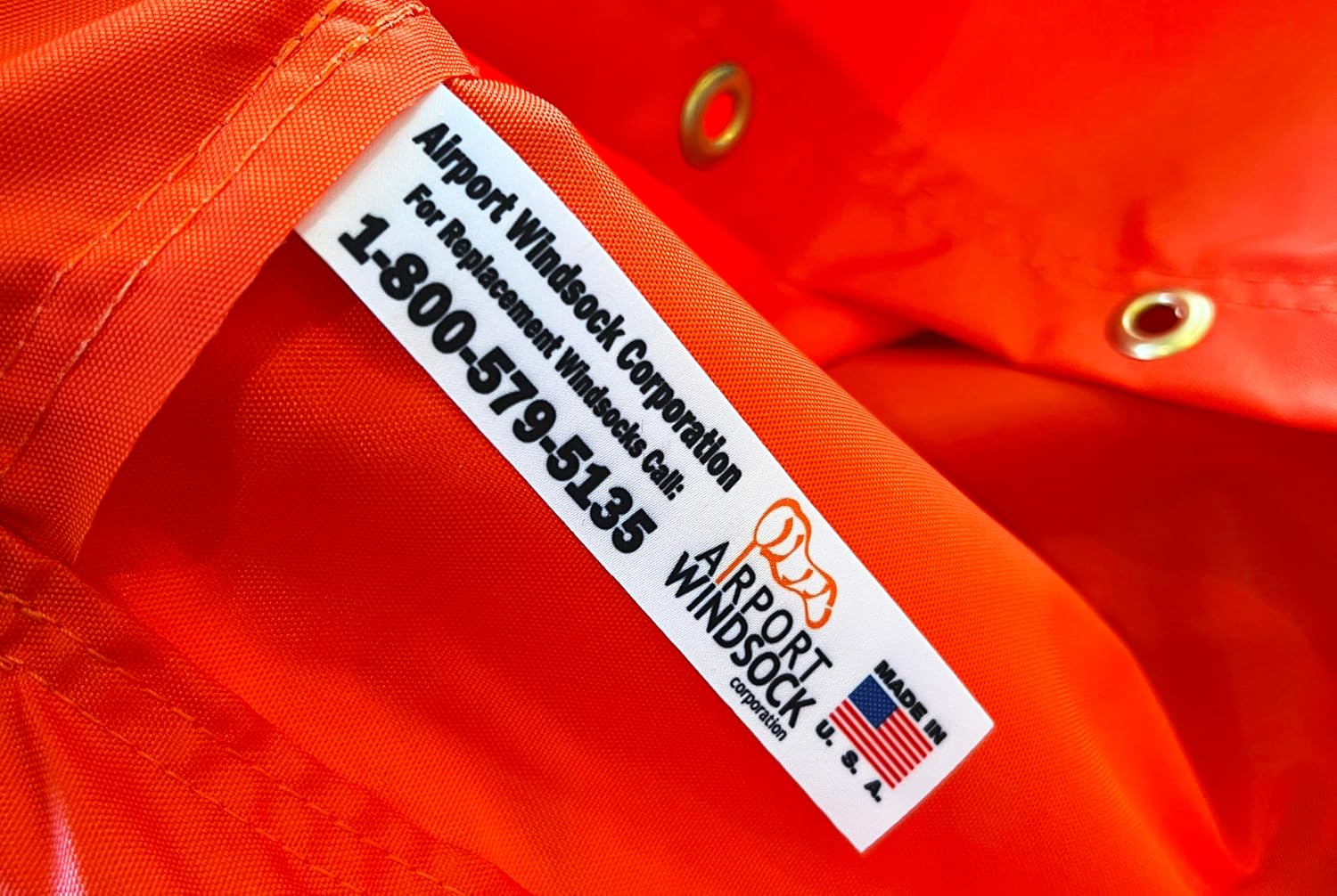 18 X 60 Orange and White Replacement Windsock 100% USA Made image number 2