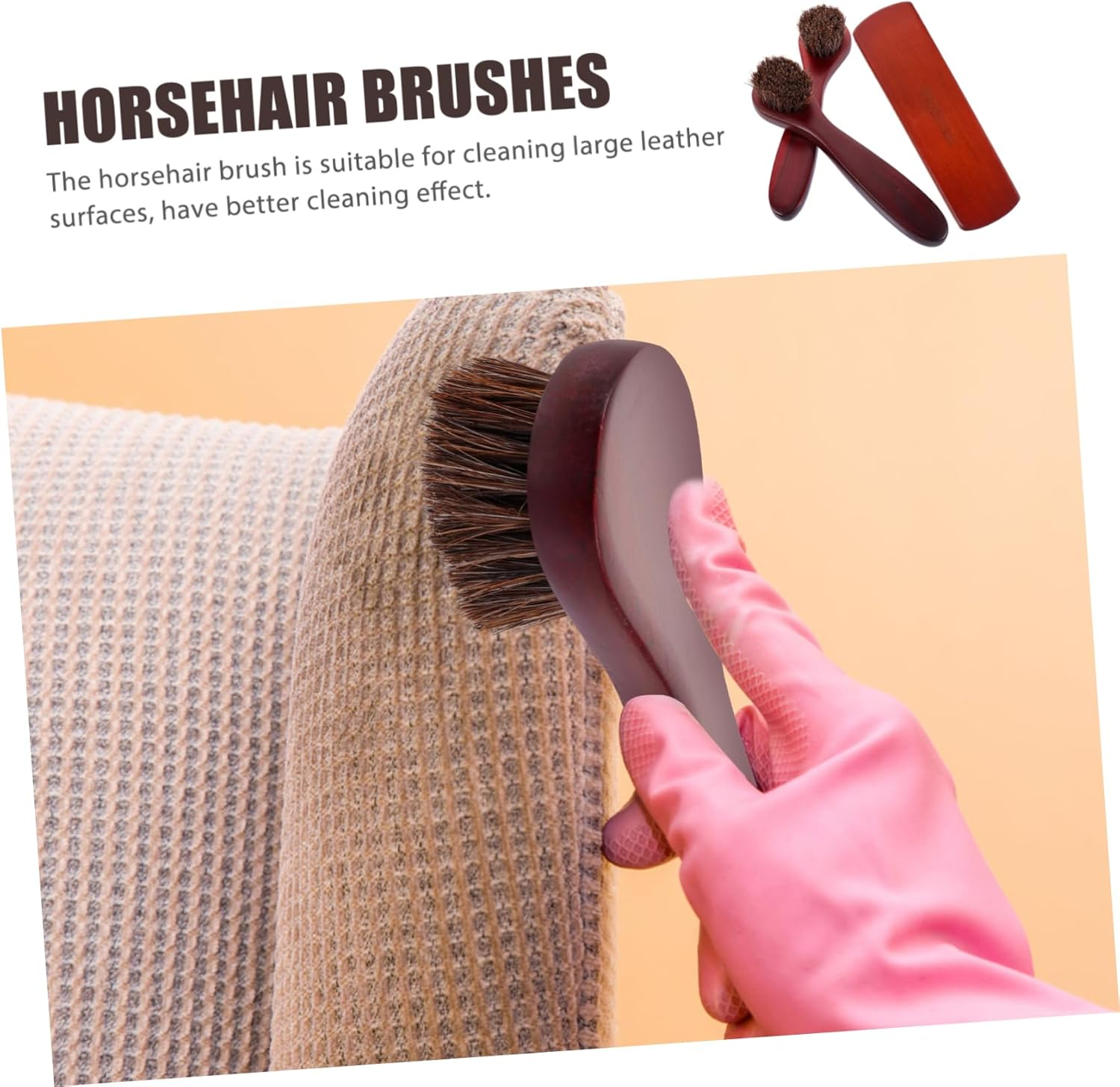 VALICLUD Care Brush Set Saddle Soap Brush for Shoe Polishing Horsehair Brush for Leather Cleaning image number 6