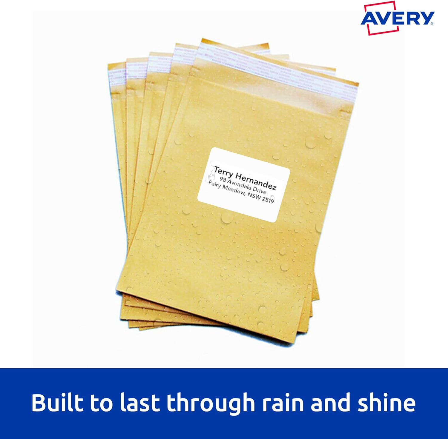 Avery Weatherproof A4 Labels for Laser Printers - Printable Packaging, Shipping & Address Labels - Mailing Stickers - Small Business Supplies - 99.1 X 67.7 Mm, 80 Labels / 10 Sheets (959409 / L7070) image number 3