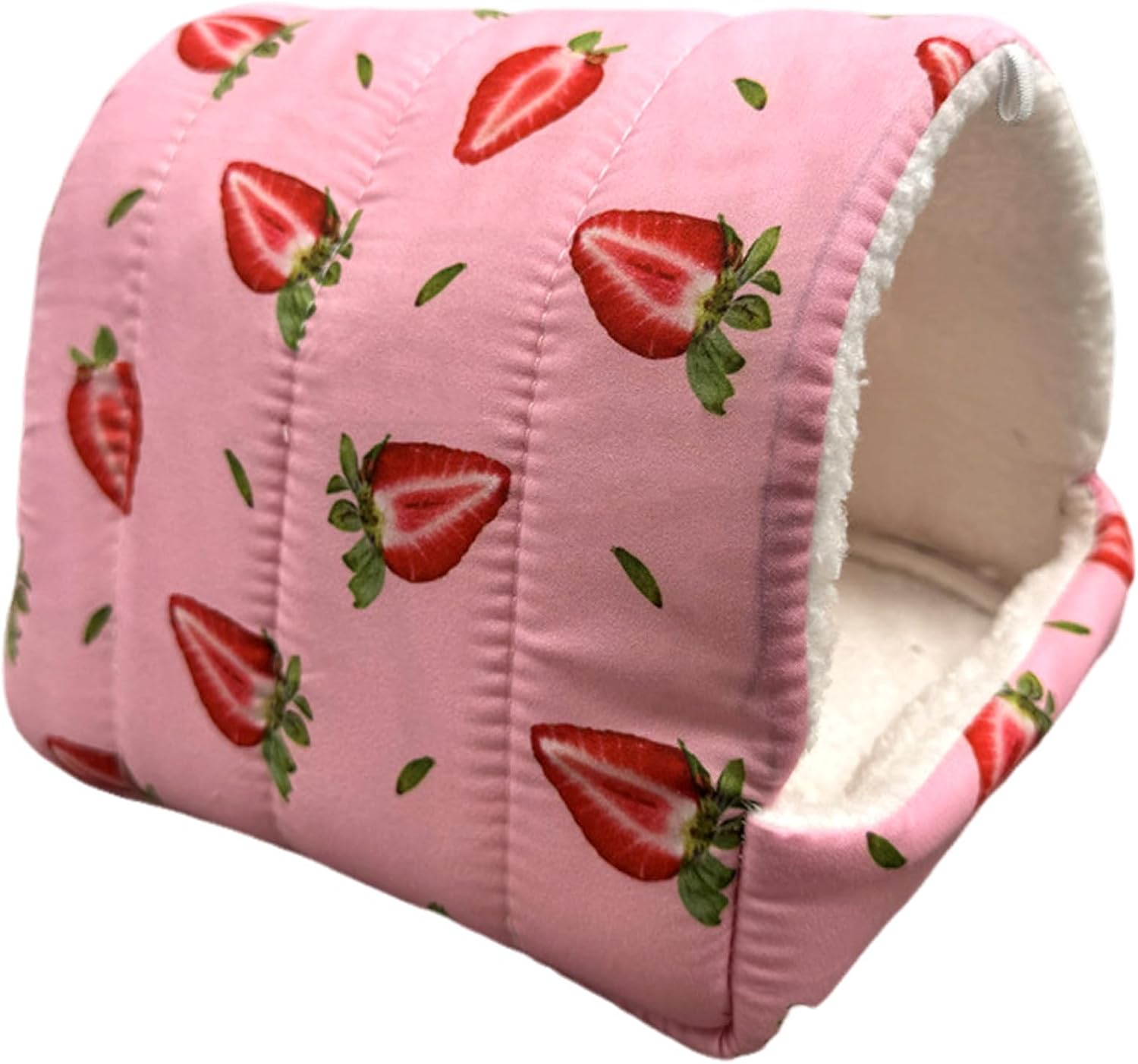 Guinea Pig Beds,Small Animal Beds Hideout Soft Cozy Hamster Bed House Small Pet Bed Cave Nest for Guinea Pigs Hamsters Hedgehog Ferret Chinchilla,19&times;19Cm (Strawberry)