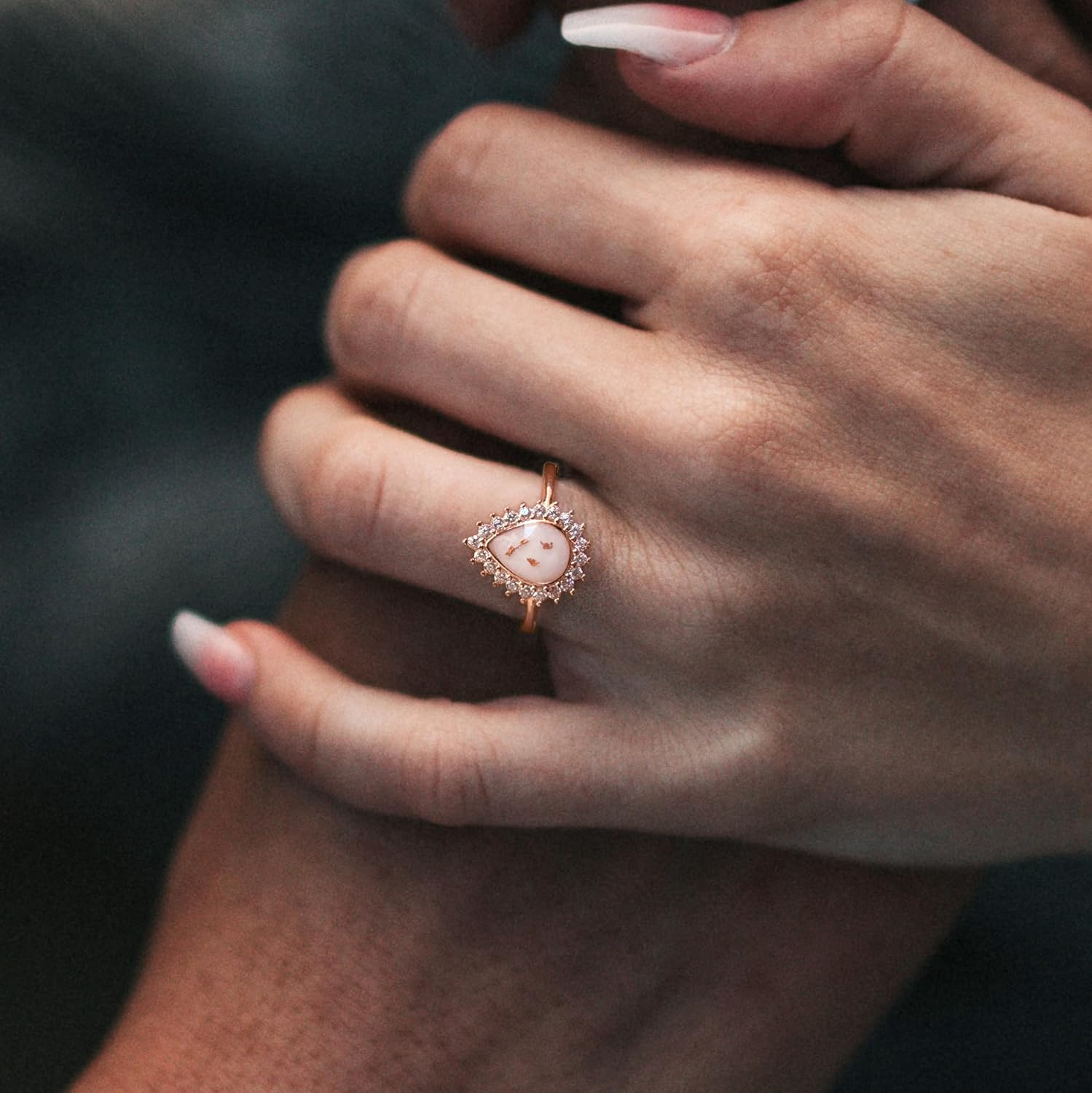 Milky Treasures Teadrop Ring DIY Breastmilk Jewelry Making Kit | Rose Gold | Adjustable Size 6 to 10 | Breastfeeding Keepsake | New Mom Gifts | 925 Sterling Silver | Lactation, 925 Sterling Silver, - Gold Rose image number 4