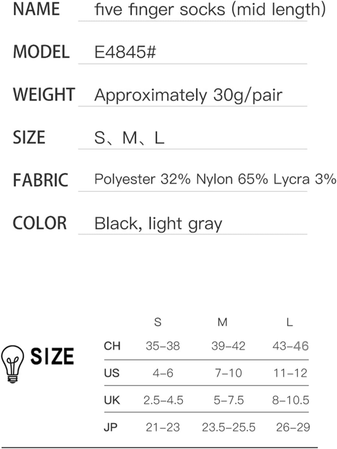 3 Pairs Five Finger Toe Socks Running Anti-Blister Sweat Wicking Quick-Dry Breathable Sport Socks Crew Socks