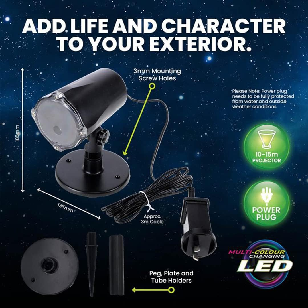 [2PK] SAS Christmas Themed Rotating Projector - 360 Degree Rotation, Low Voltage Energy Efficiency, Indoor/Outdoor Use - Add Life to Your Exterior - 18.5 Cm X 13.5 Cm