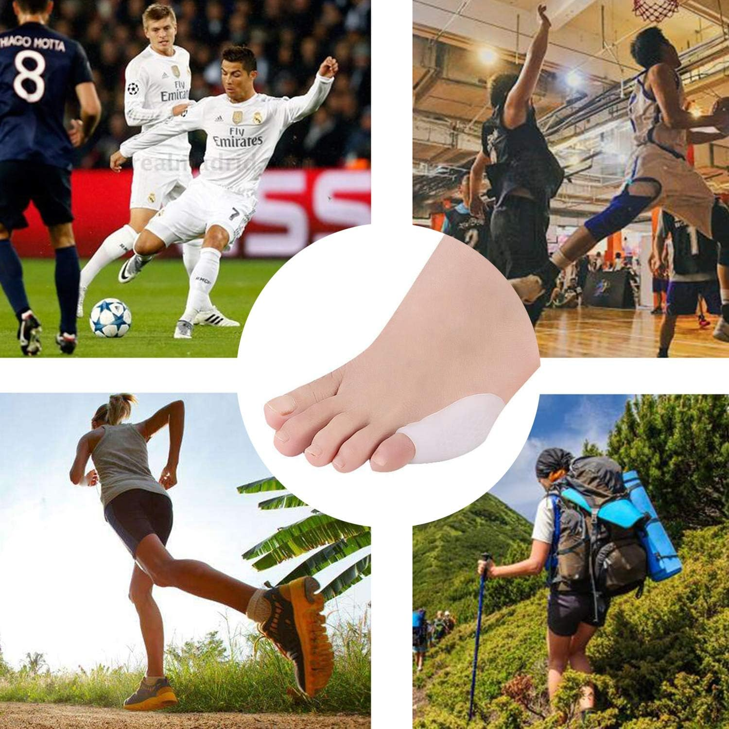 2 Pairs Pinky Toe Protector Bunion Corrector New Material Gel Little Toe Separator Bunionette Cushion Sleeve Splint for Overlapping Toe, Pinky Hammer Toes. image number 2