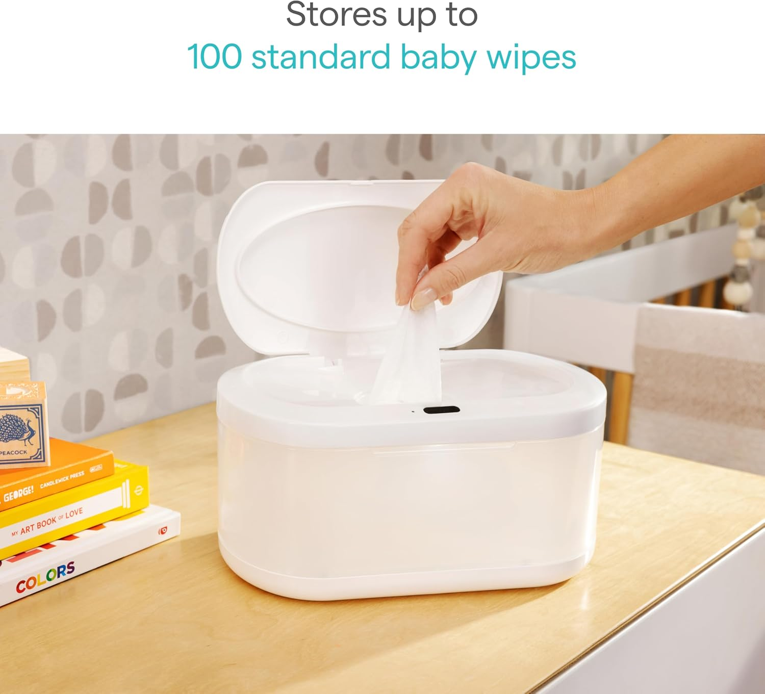 Munchkin Touch Free Baby Wipe Warmer with Nightlight & Motion Sensor, White image number 3