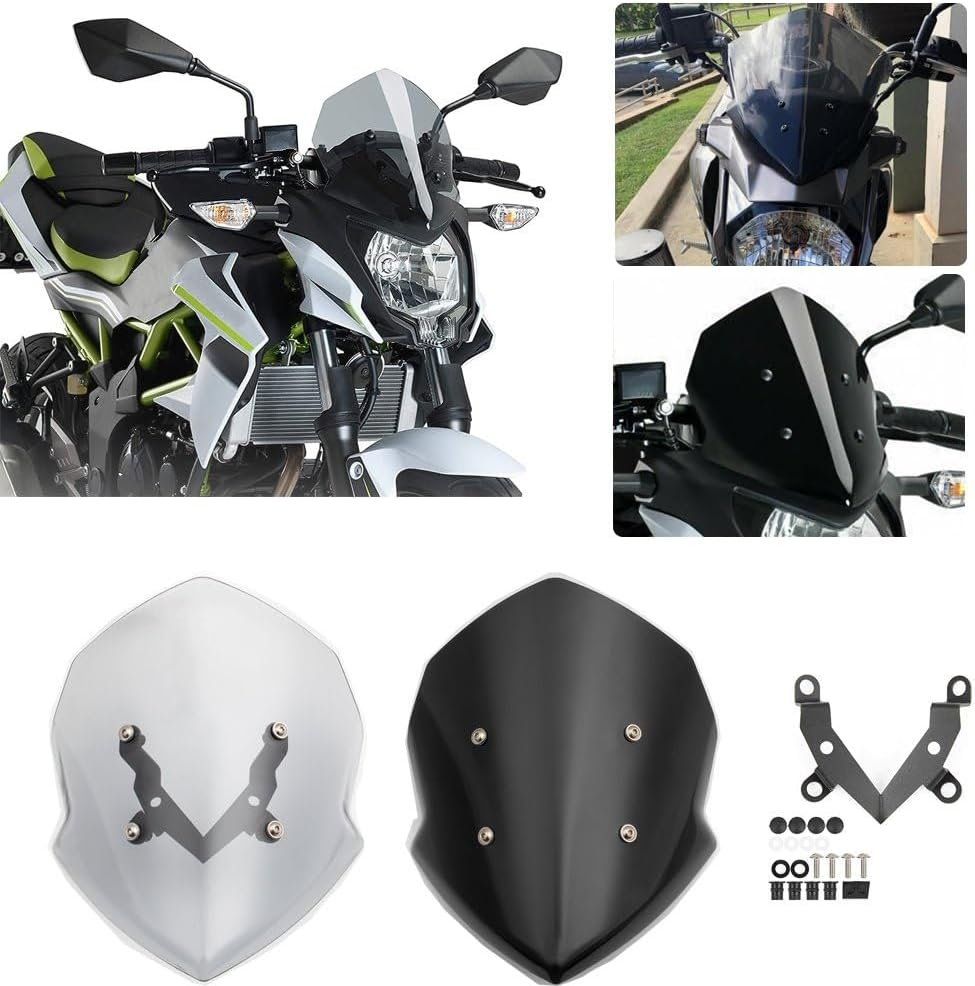 Motorcycle Accessories for Kawasaki Z125 2019 2020 2021 2022 Windscreen Windshield Shield Screen Visor with Bracket Motorcycle Parts (Color : 2) image number 2