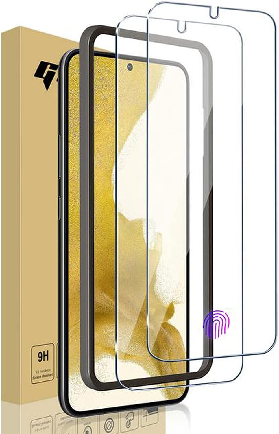 [2 Pack] for Samsung Galaxy S22 Screen Protector 9H Hardness Premium Tempered Shatterproof Glass Screen Protector Film for Samsung Galaxy S22 5G image number 1