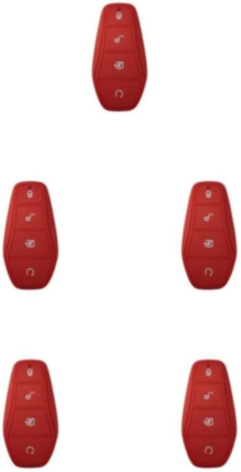 10 Set of Impact-Resistant Silicone Key Case for BYD Atto No Blocking Signal Scratch-Proof No Cap for BYD Atto Silica Gel Red 9 X 5Cm, Red 9 X 5Cm, 10Set