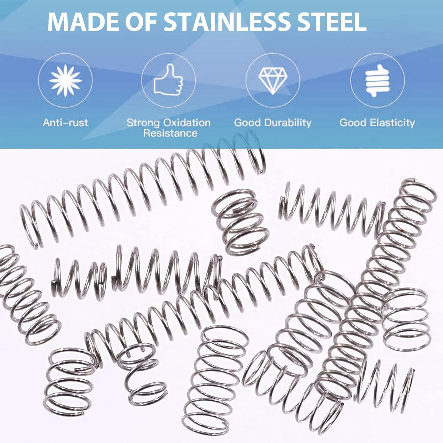 Compression & Extension Spring, Compression Springs Assortment, Stainless Steel Springs, Spring Assortment for Shop and Home Repairs (20 Different Sizes, 200Pcs) image number 4