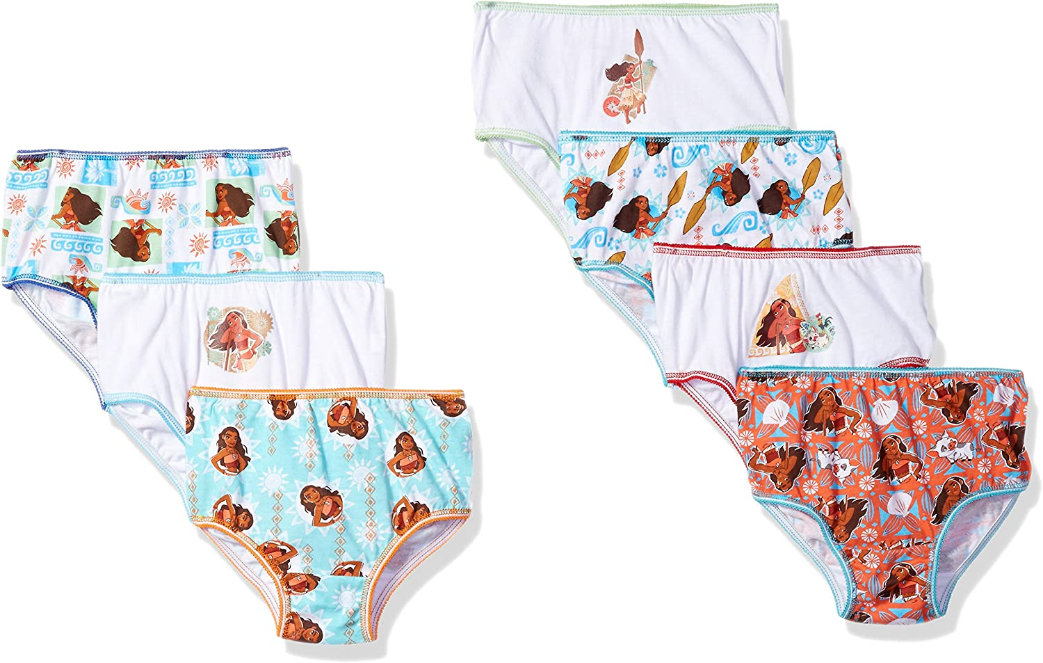 Disney Girls TGUP8255 7-Pack Moana 7Pk Bikini Brief Underwear Underwear - Multi image number 1