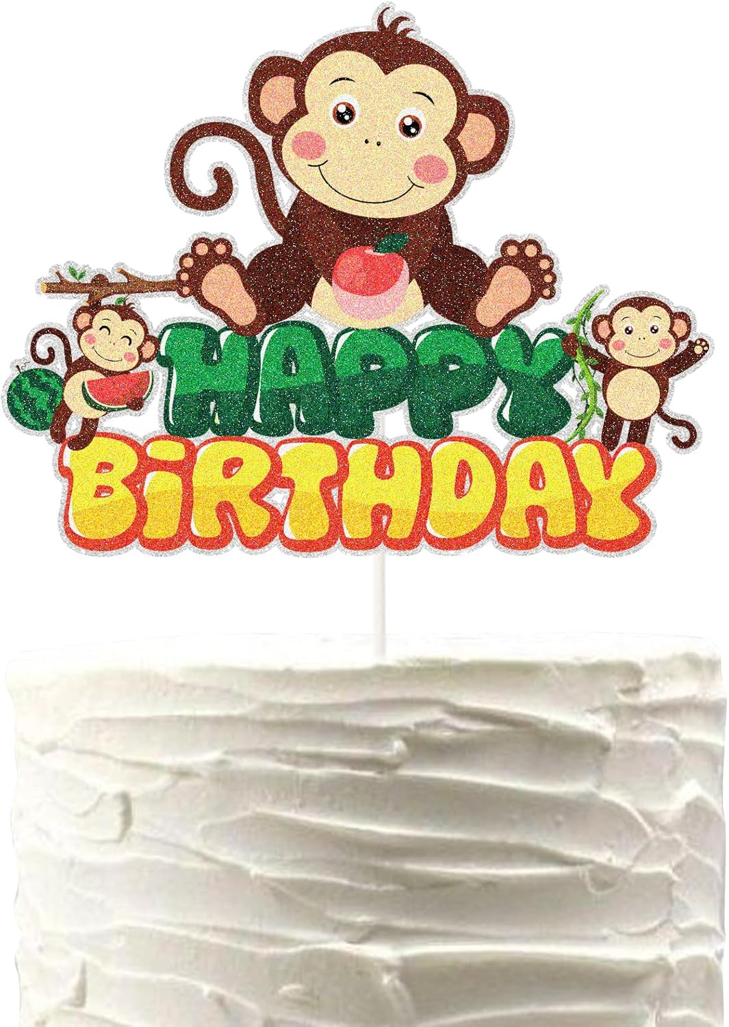 18Pcs Monkey Cupcake Toppers,Safari Jungle Cupcake Picks,Zoo Animals Theme Baby Showers Birthday Party Supplies image number 1