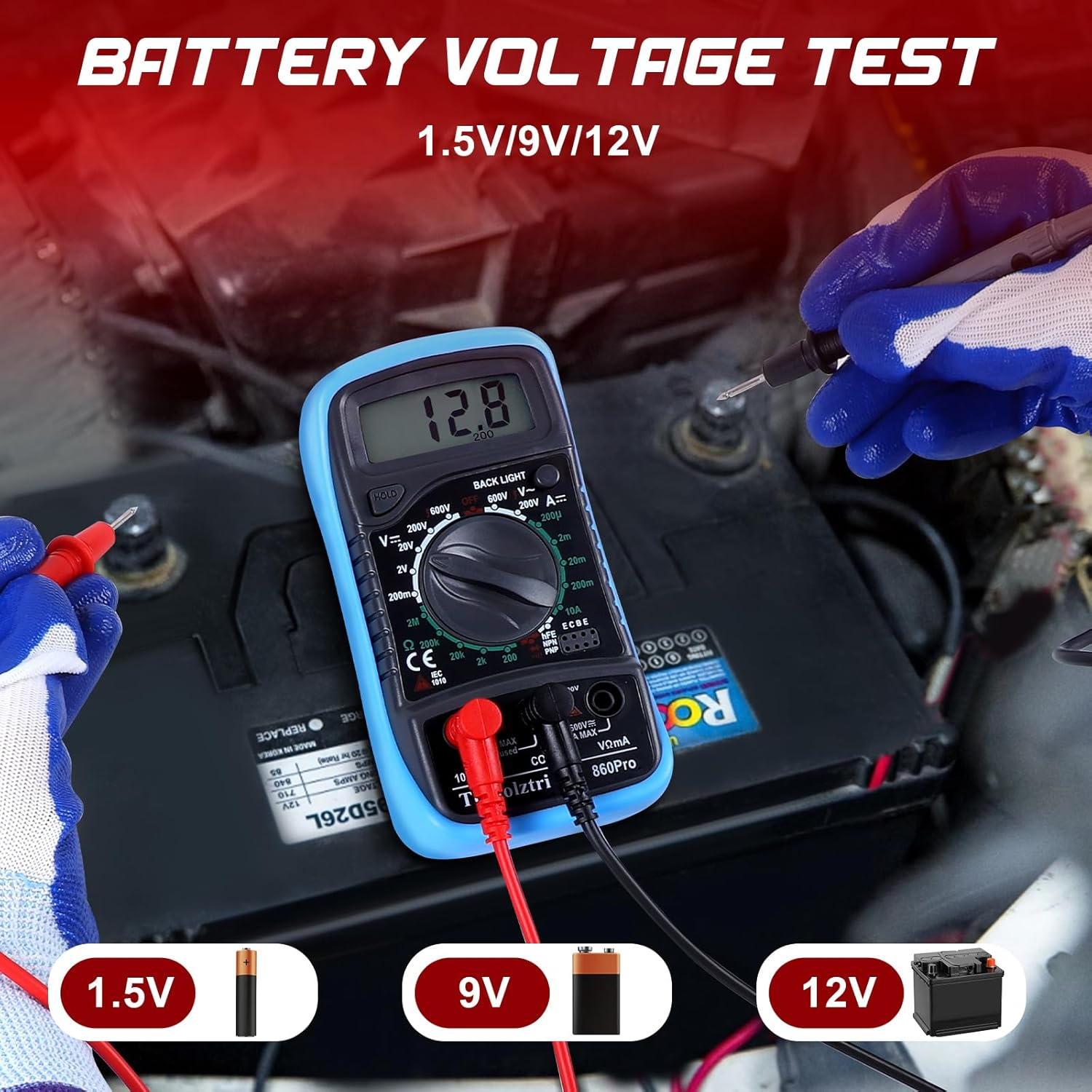 Digital Multimeter and Voltage Tester Pen Kit, Electrical Testing Tools image number 4