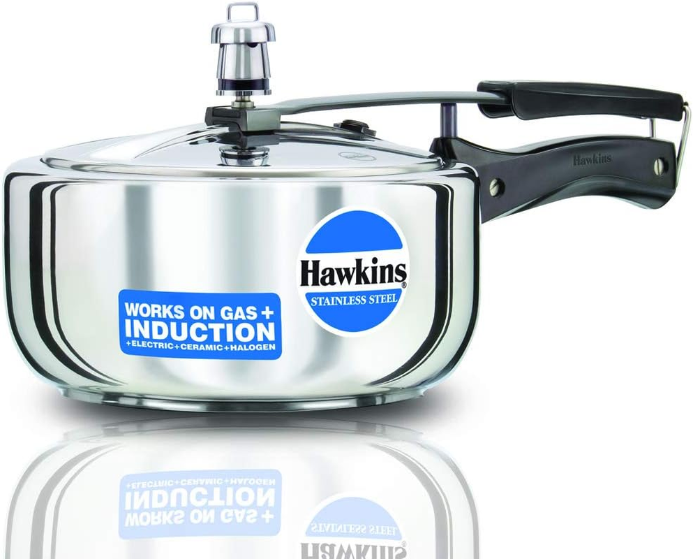 Hawkins Stainless Steel Induction Compatible Wide Pressure Cooker, 3 Litre Capacity, Silver image number 3