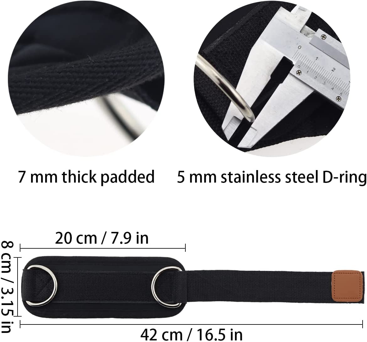 Ginojex Ankle Straps for Gym Cable Machine Leg Extension Kickbacks Exercises Double D-Rings Comfort Fit Neoprene Adjustable - Single Pink image number 5