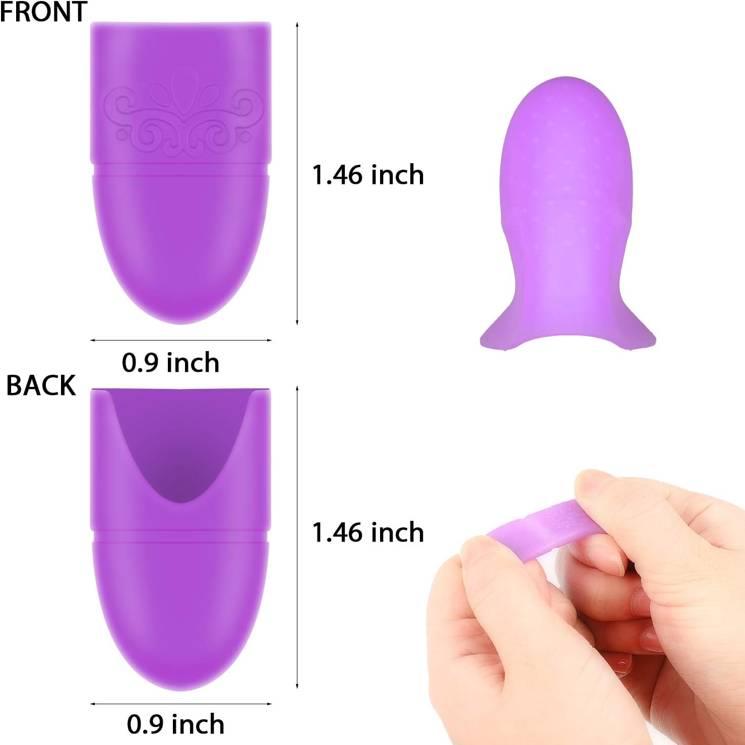 Boao 30 Pieces Wearable Nail Polish Remover Caps Soak off Silicone Gel Fingernail Wrap Cleaner Reusable Caps in Purple, Rosy and Pink for DIY Nail Supplies image number 5