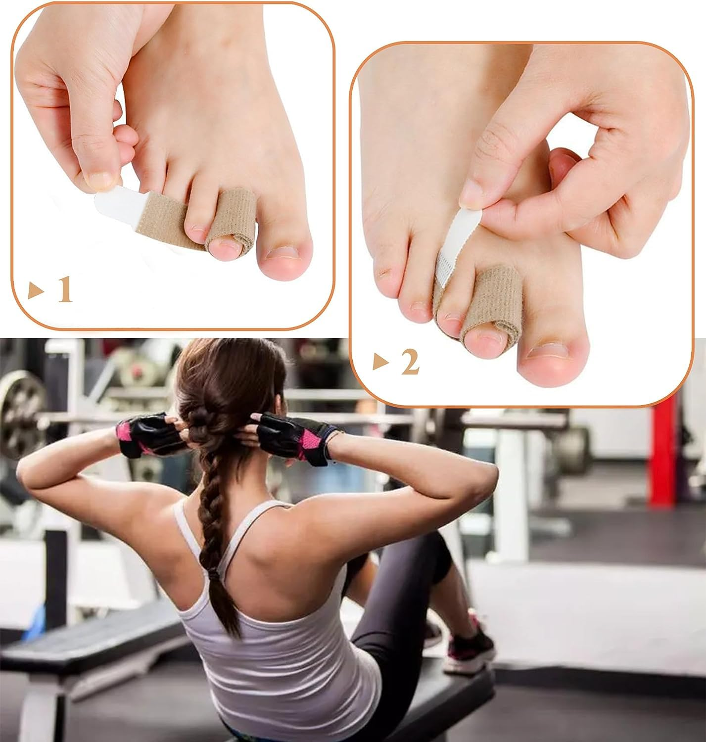 Hammer Toe Straightener, 10Pcs Toe Cushioned Bandages, Toe Finger Buddy Bands,Toe Straightener Toe Protector Wraps Toe Splints Bent Toes Corrector Toe Separators,Broken Toe Splint Wraps Finger Loops