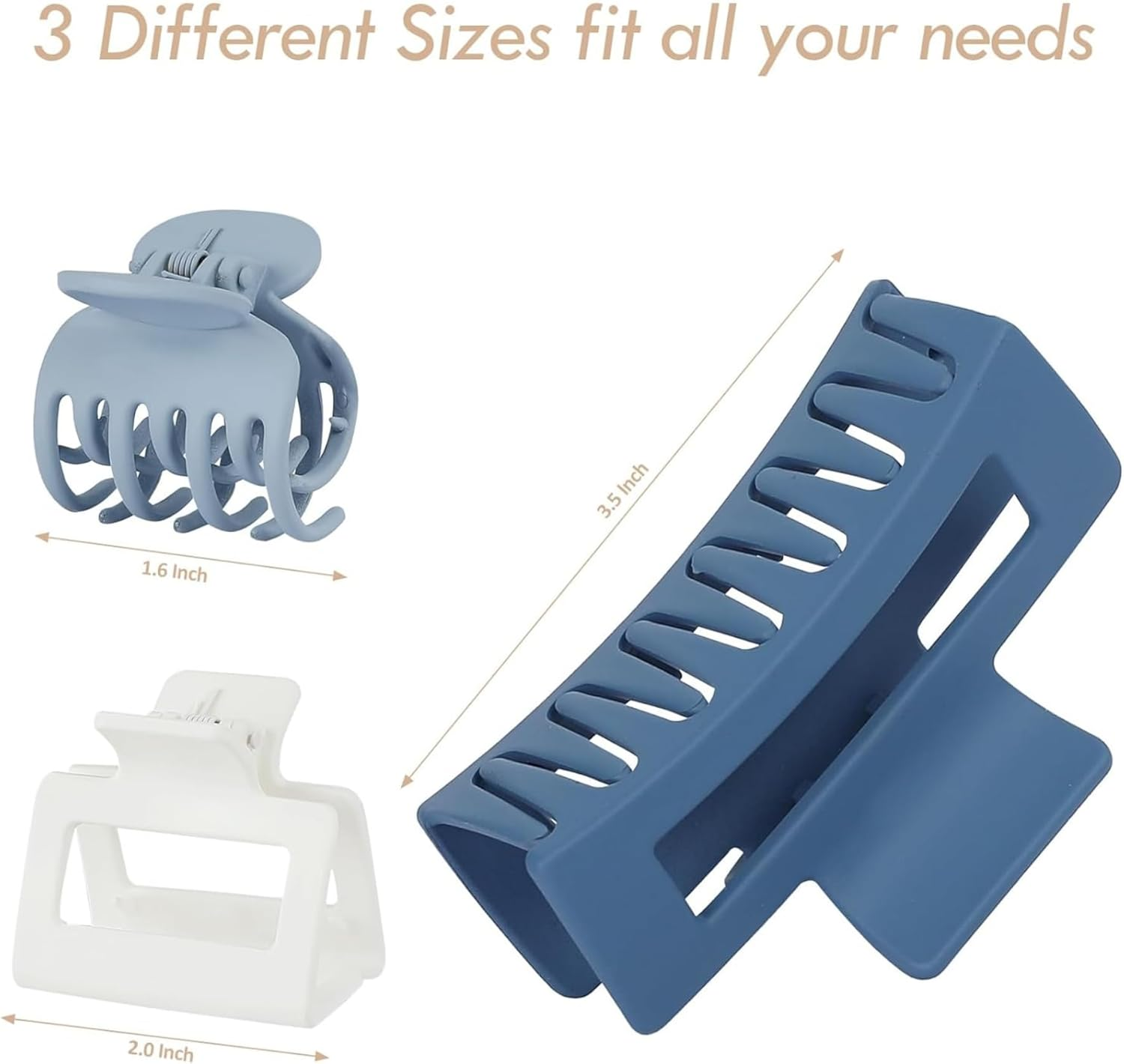 Hair Claws Set, 9 Pieces Hair Clips for Women, 3 Styles Medium Hair Claws, Rectangular, Square, for Fine and Thin Hair (9 Pieces Pattern B) image number 2