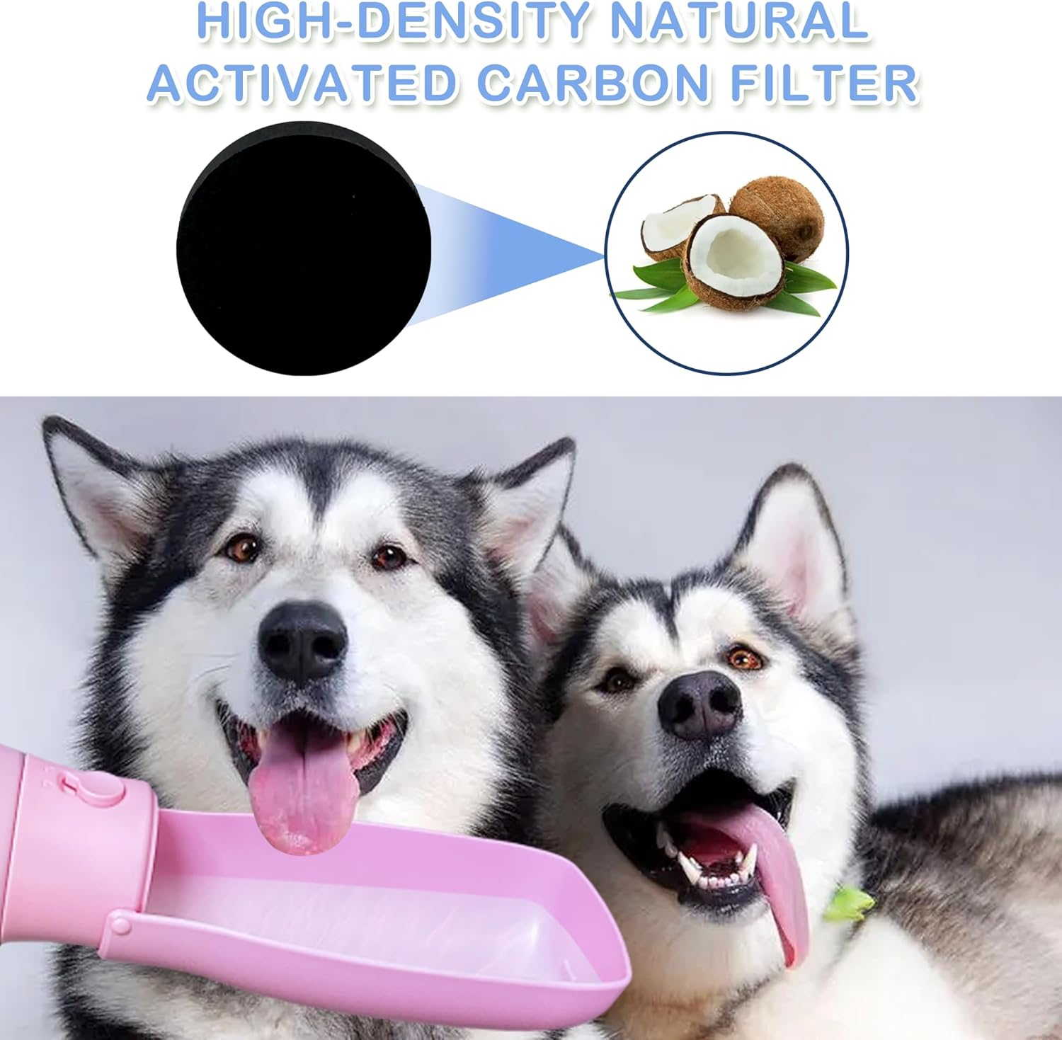 MITOCAPY Filter for Dog Water Bottle, Replacement Activated Carbon Filter for Dog Travel Water Bottle, Coconut Shell Filter Dog Accessories image number 5