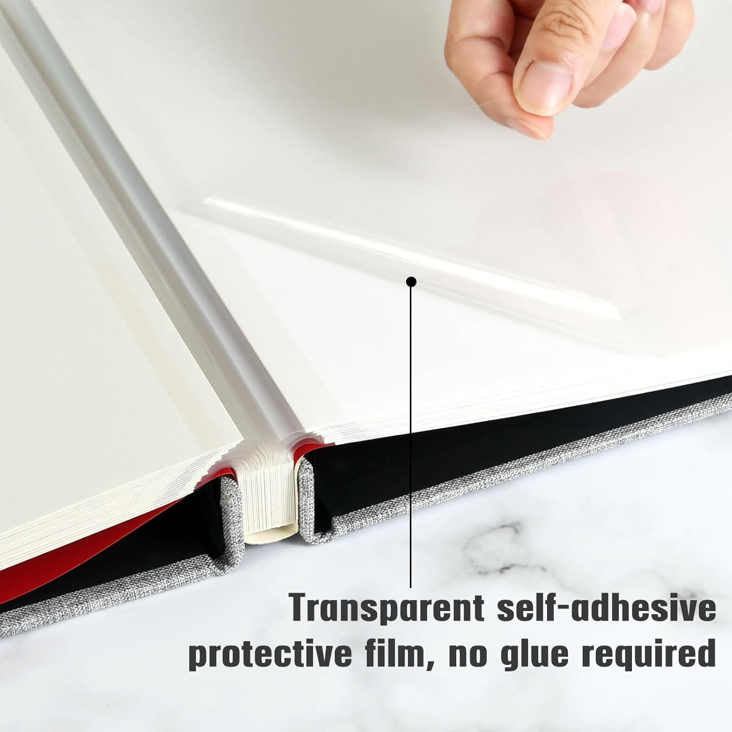 Large Photo Album Self Adhesive 60 Pages with Stickers, DIY Album Scrapbook for 3X5 4X6 5X7 8X10 Pictures (Grey) image number 1