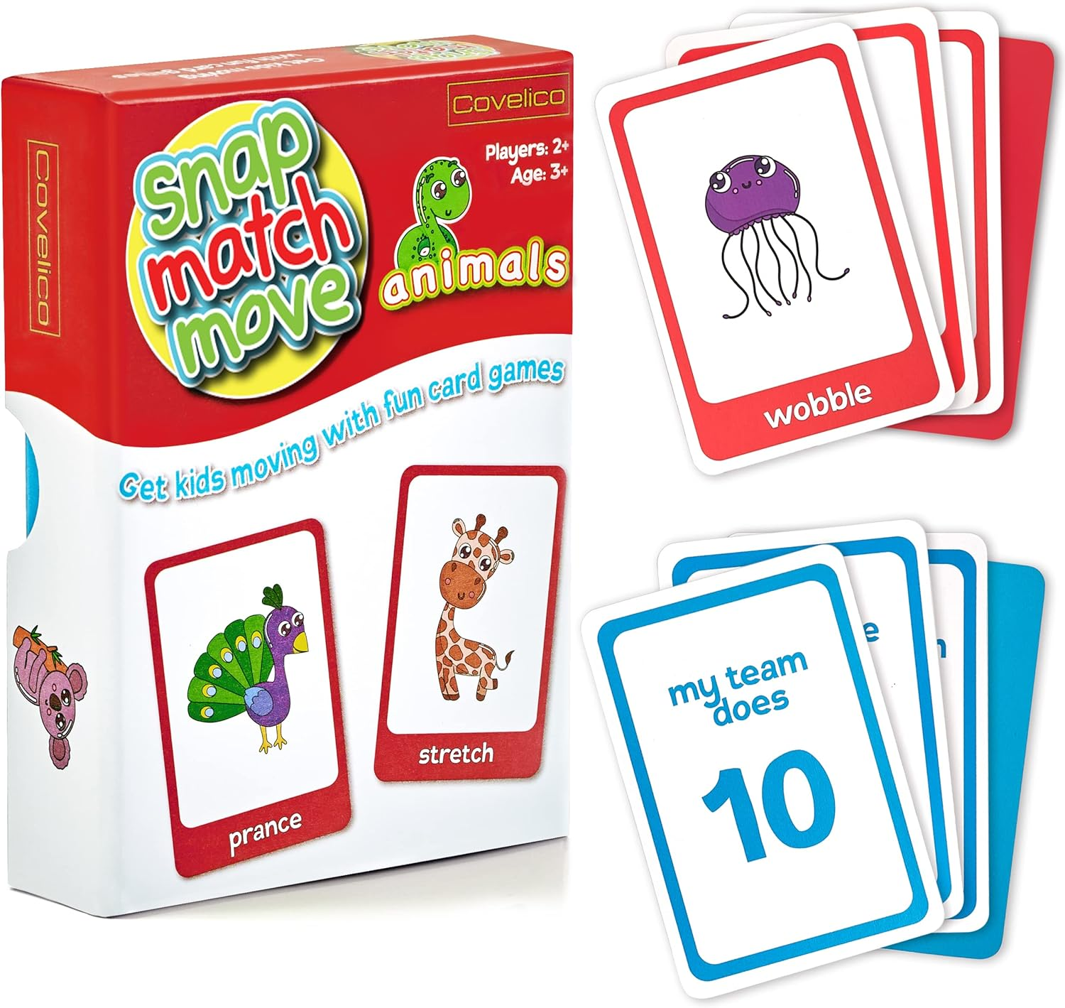 Animal Exercise Card Game | Kids Exercise Equipment - Play Active Games for Kids | Physical Activity Games - Memory, Go Fish and Snap | Exercise Cards for Kids Fitness | Exercise Flash Cards image number 4