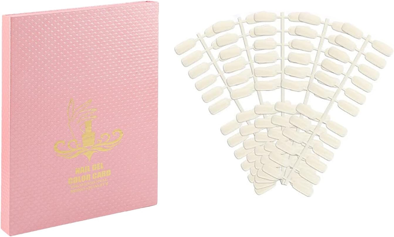 JIEBWCHA Nail Book Display - Nail Gel Polish Display Chart,Showing Professional 216 Colors Portable Chart for Salon Practice Storage Women Girls Art Styling Stations image number 2