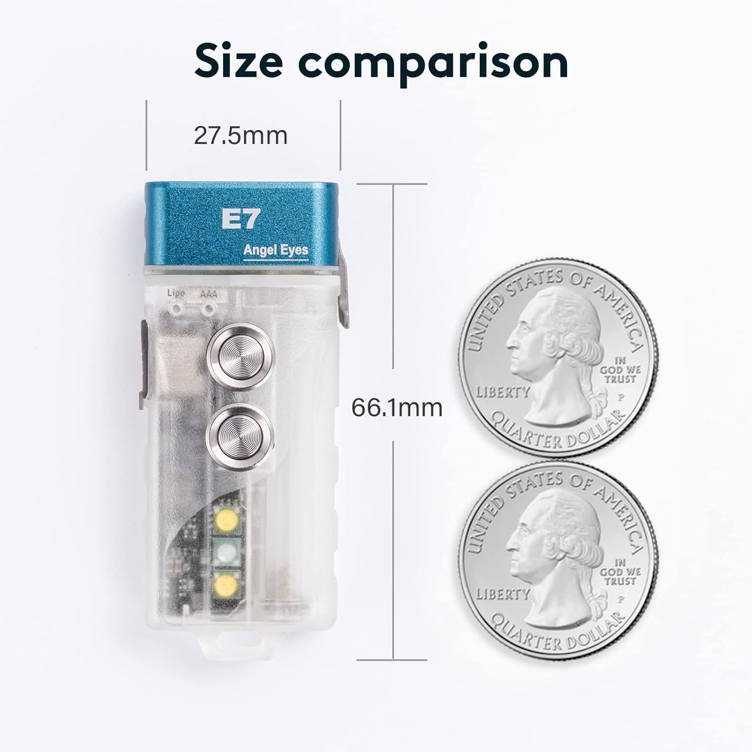 Rovyvon E7 Keychain Flashlight 700 Lumen Rechargeable Dual Power with Sidelight,Waterproof for Everyday Carry,Camping image number 3