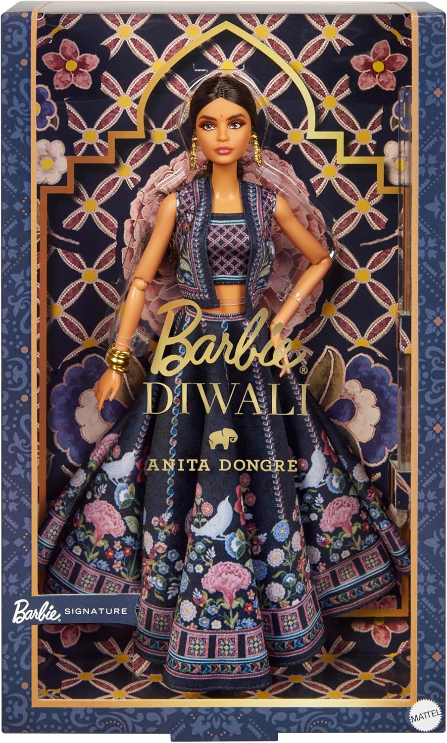 Barbie Signature Diwali Doll by Anita Dongre Wearing Festival of Lights Look, Holiday Collectible with Doll Stand & Certificate of Authenticity image number 6