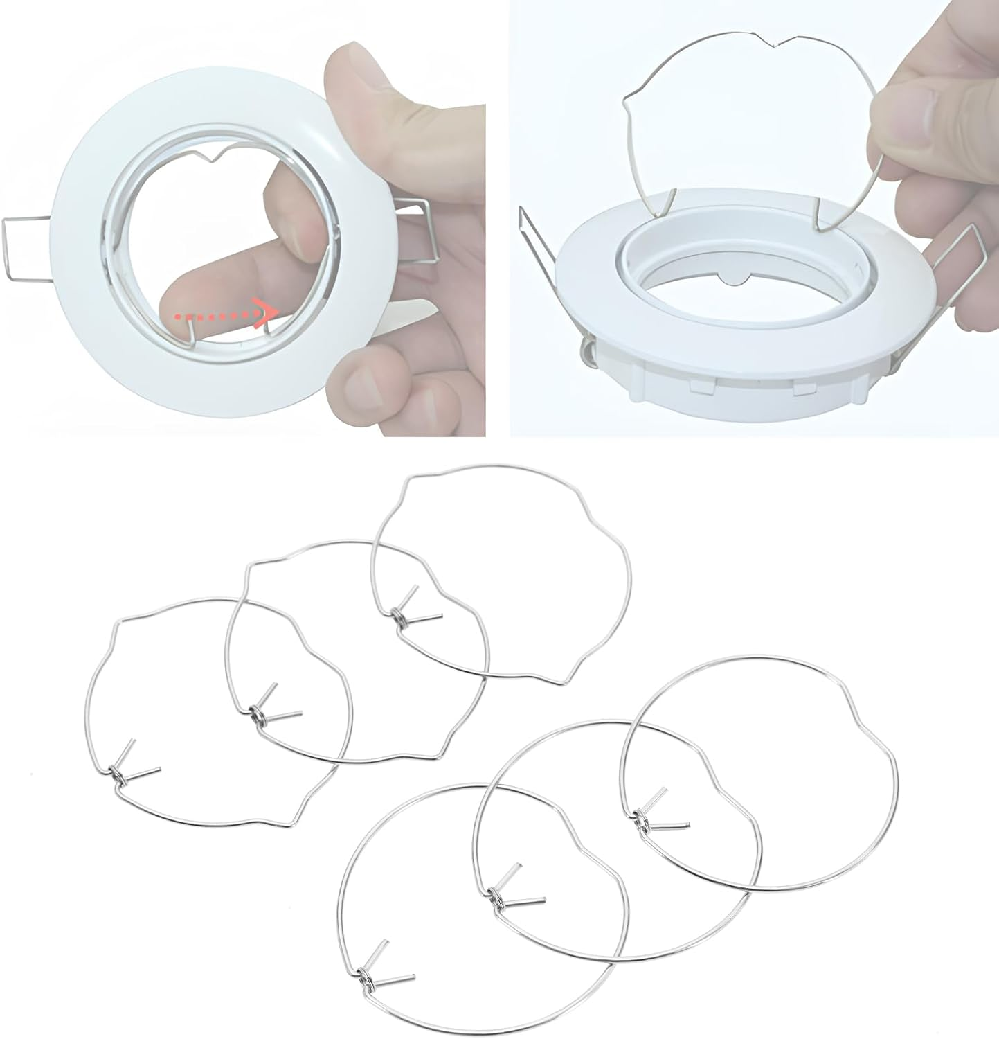 Create Idea 30PCS Retaining Spring Rings Clasp for MR16 MR11 Diameter 35Mm and 50Mm LED Halogen Bulb Holders 2 Shapes 2 Sizes Bulb Fittings or Most Lamps image number 6