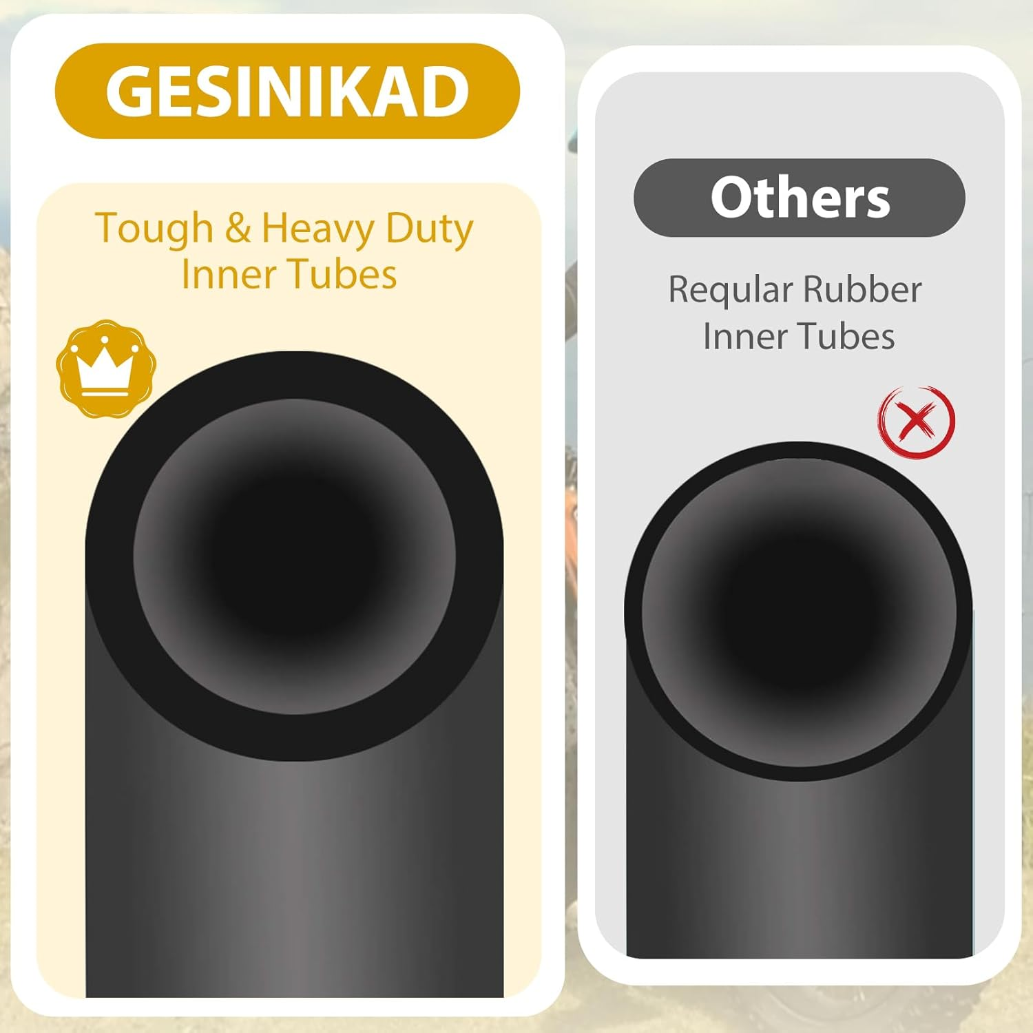 2 Pack 27.5 Inch Bike Tube, 27.5" Bicycle Tube for 27.5 X 1.75/1.9/1.95/2.0/2.1/2.125 Tire, Butyl Rubber Inner Tube with 2 Tire Levers for Mountain MTB Bike image number 4