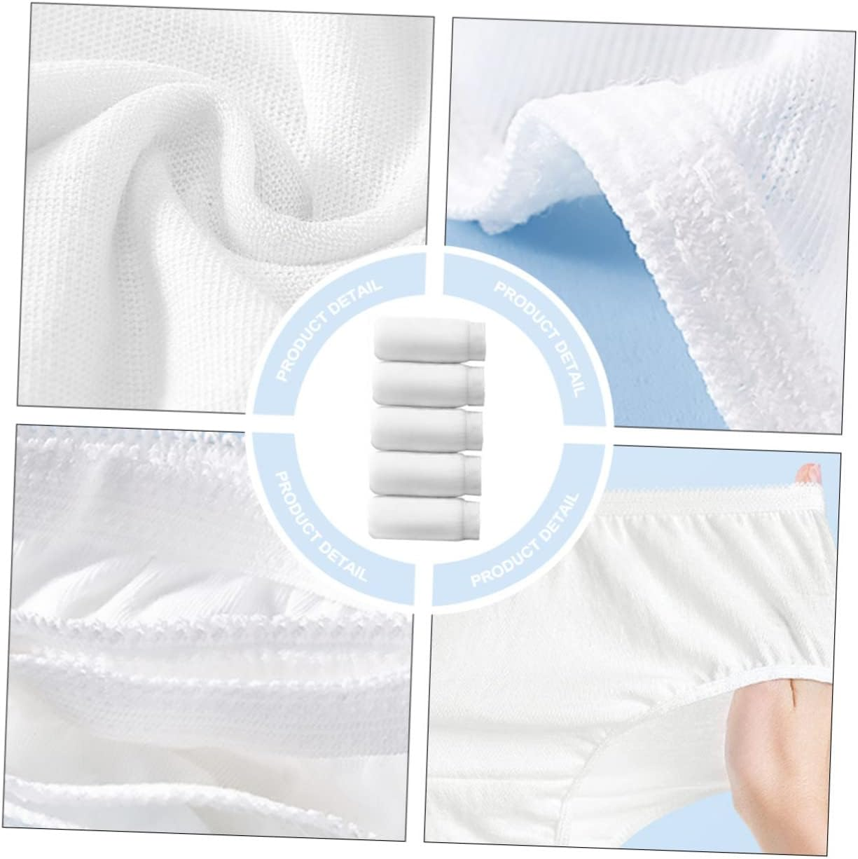 5Pcs Elastic Skidproof Pregnant Women Underwear Cotton Disposable for Outdoor White image number 3