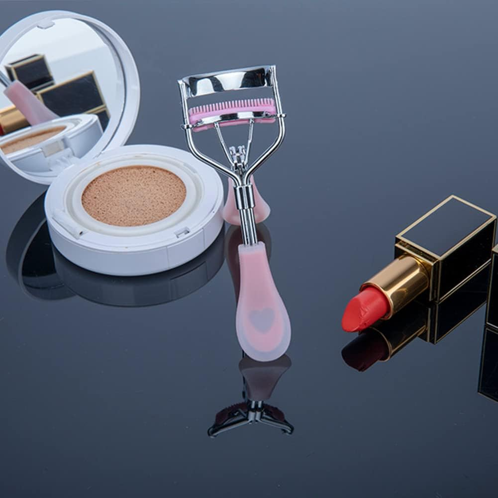 Stainless Steel Eyelash Curler with Built-In Comb Pinch Pain-Free Suitable for Any Eye Shapes and Sizes, with 5 Silicone Refill Pads (Black) image number 2