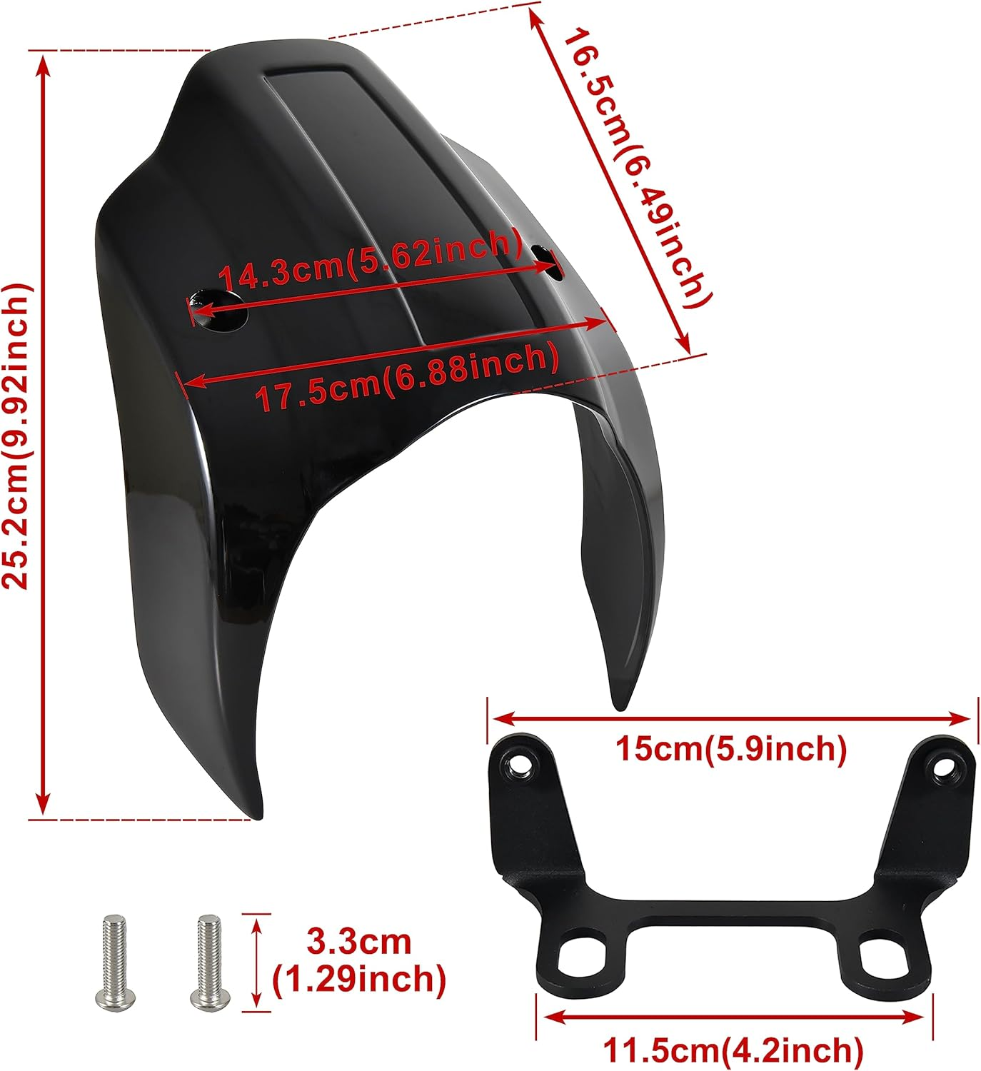 Headlight Fairing Cover for Harley Breakout 13-17, Aluminum Gloss Black Head Light Bezel Trim Fairing Cowel Cover Kit for Harley Davidson Softail Breakout 2013-2017 Accessories image number 2