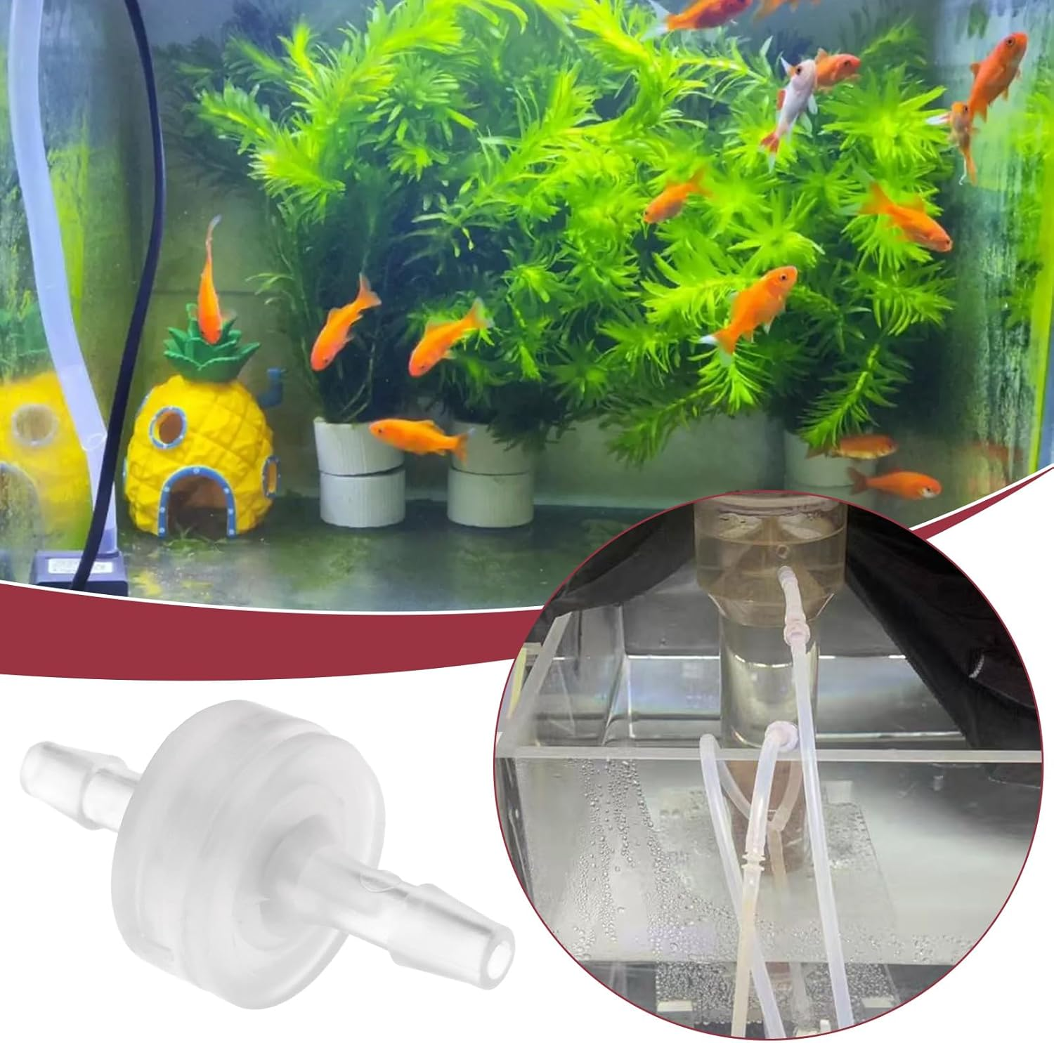 Emagtech 5PCS 1/8 Inch (3Mm) One-Way Check Valve 30.6X14.9Mm PP Non-Return Check Valve for Water Fuel Oil Air Gas Pneumatic Systems image number 1