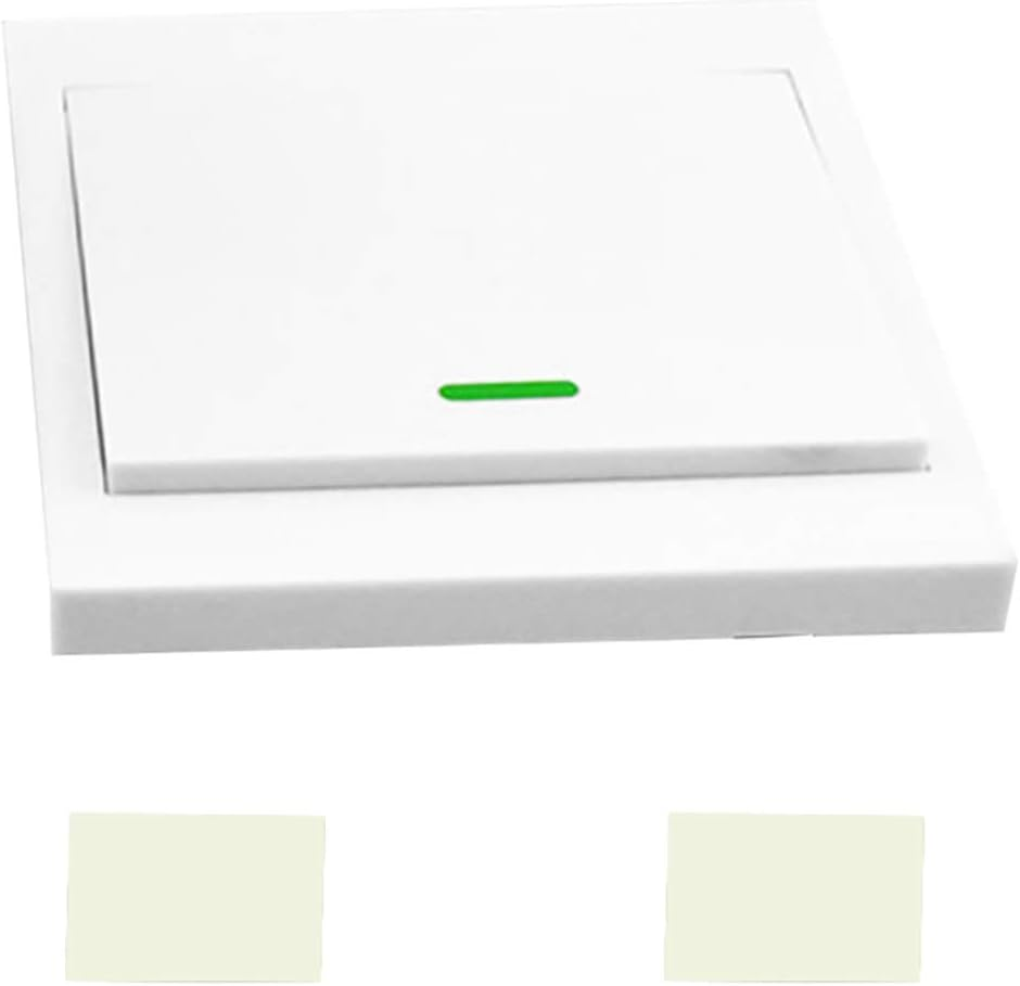 Push Button Wall Light Switch Remote Controller 1 Gang 86 Type On/Off Switch Panel 433Mhz Wireless RF Remote Control Transmitter with Stickers Free Position Flexible for Home Living Room Bedroom VCXN image number 1