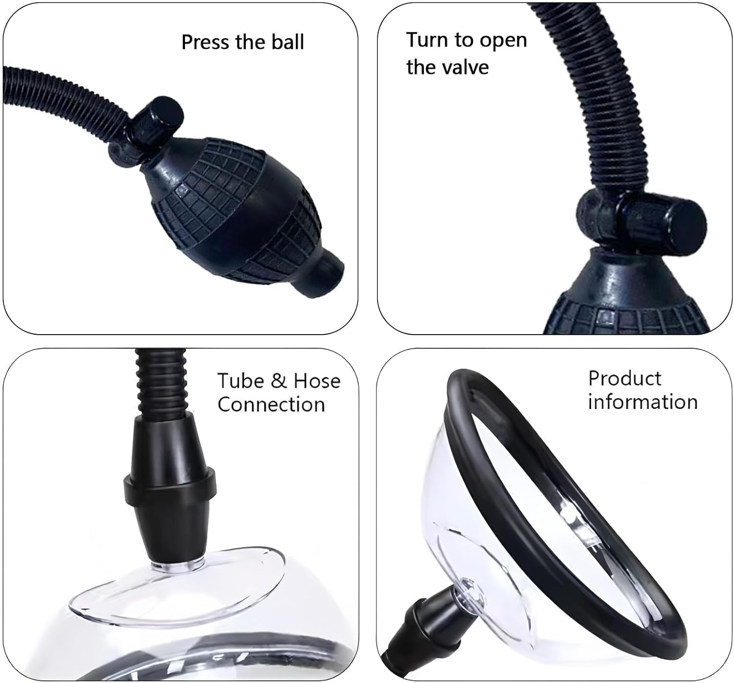 Vagina Pump Manual Vacuum Pump for Enhanced Sensitivity and Pleasure, BDSM Sex Toy for Women with Dual Suction Cups, Nipple Clitoris Stimulator, and Ergonomic Design