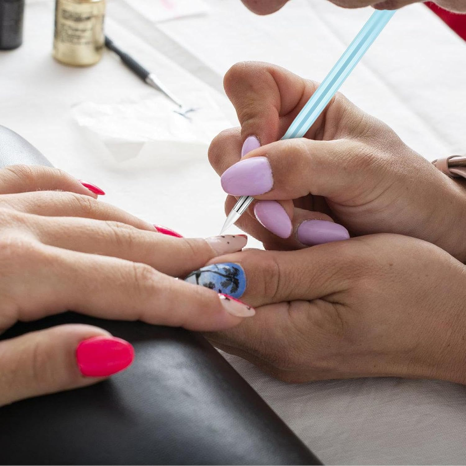 Furtryvl Flexible Clay Sculpture Tools - Silicone Color Shapers Brushes,Soft Handicraft Carving Modeling Pen for Nails, Drawing, Styling Dots image number 6