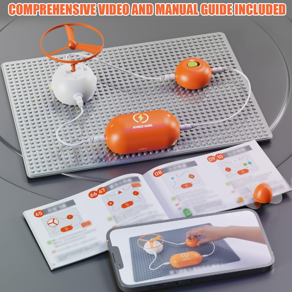 Circuit Kits for Kids - Electronics Exploration Kit over 64 Projects, Physics Science Kits for Kids with Full Project Manual, Circuits Block Board STEM Educational Toy for Boys Girls Toddlers 3+ image number 6