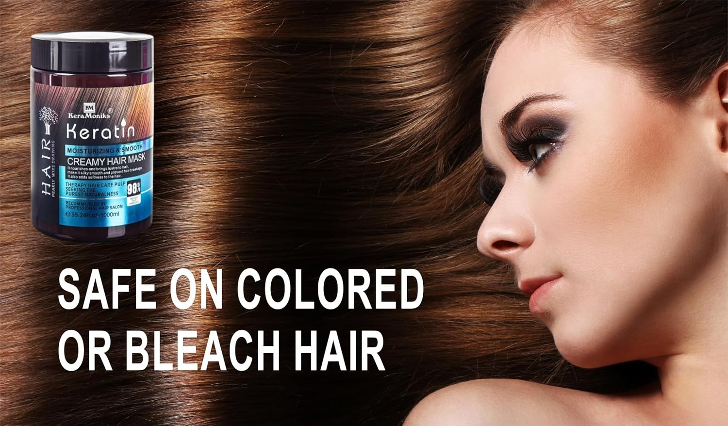 Keramoniks Professional Keratin Hair Mask 1000Ml - for Intense Damaged Hair Repair - like Salon Spa - for Dry & Damaged Hair image number 6