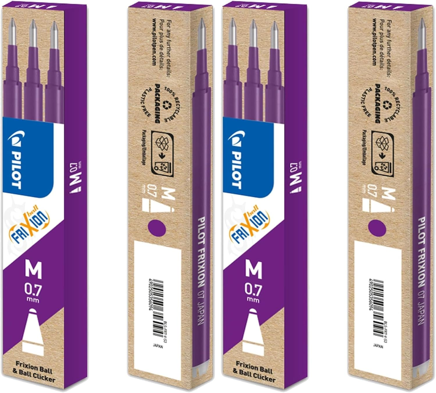 Pilot Frixion Erasable Refill Fine 0.7Mm 3 Pack - Red (BLS-FR7-R-S3) image number 2