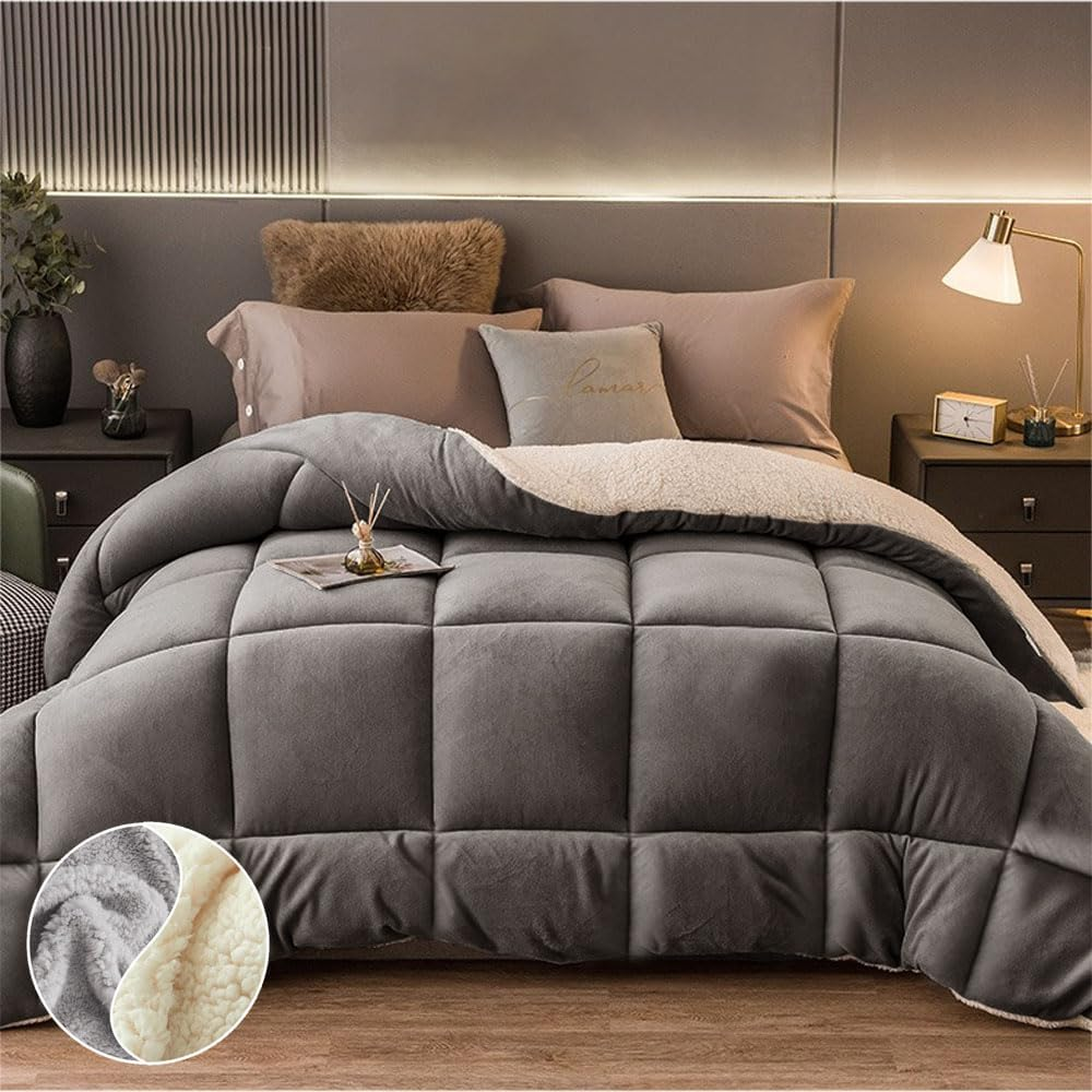 700GSM Reversible Teddy Bear Fleece Quilt | Super Warm Winter Sherpa Doona - All Size (Teal/White, King)