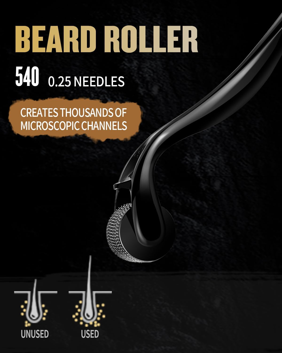 Beard Growth Kit,Beard Roller for Beard Growth,100% Natural Ingredients Beard Oil Serum, Stimulate Promote Beard Mustache and Hair Regrowth - Gifts for Men Him Dad Father Boyfriend(2 in 1) image number 5